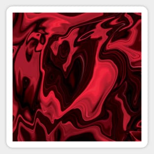 Abstract Liquid Red Marble Design Magnet